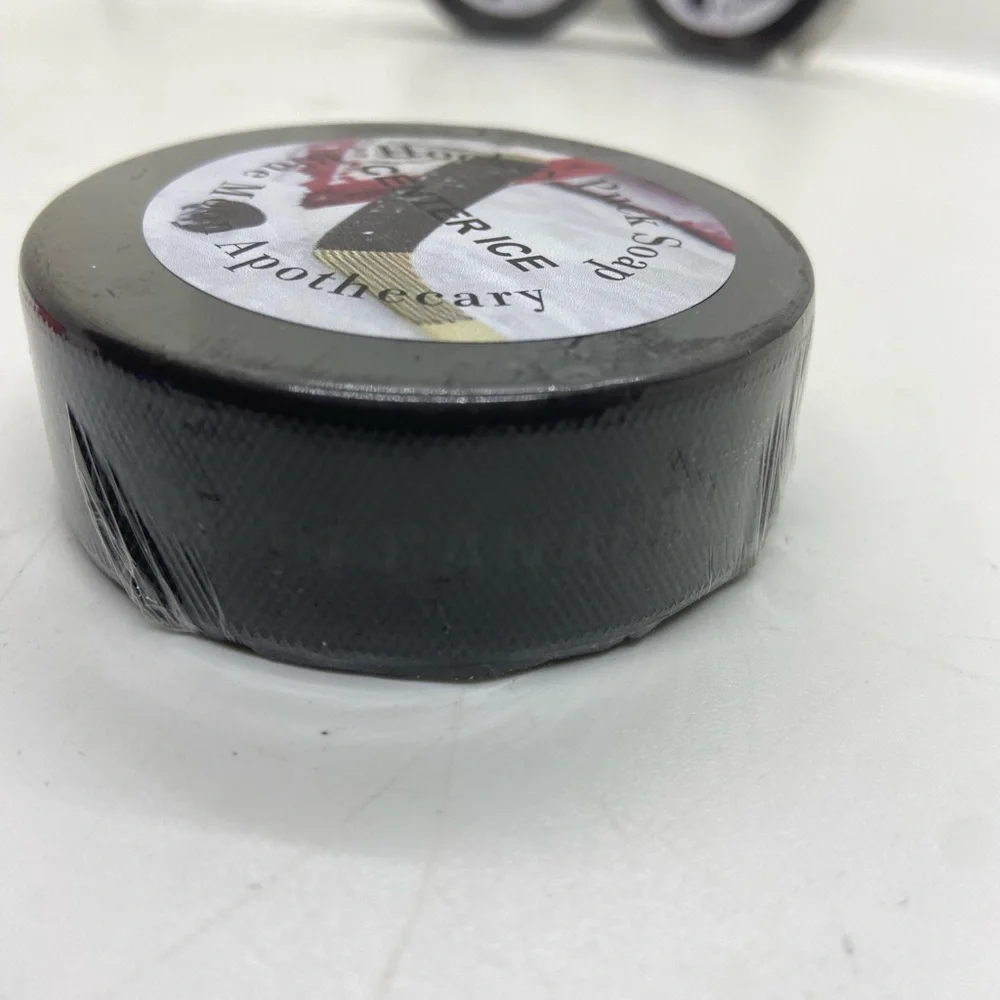 3 hockey puck handcrafted artisan soap bars by Blue Moon Apothecary